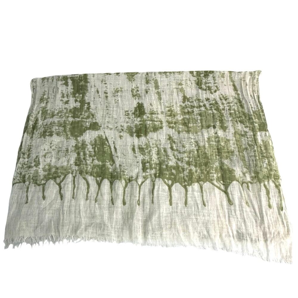 NWT Ten Thousand Villages splash drip print scarf green Made in India - Picture 3 of 6